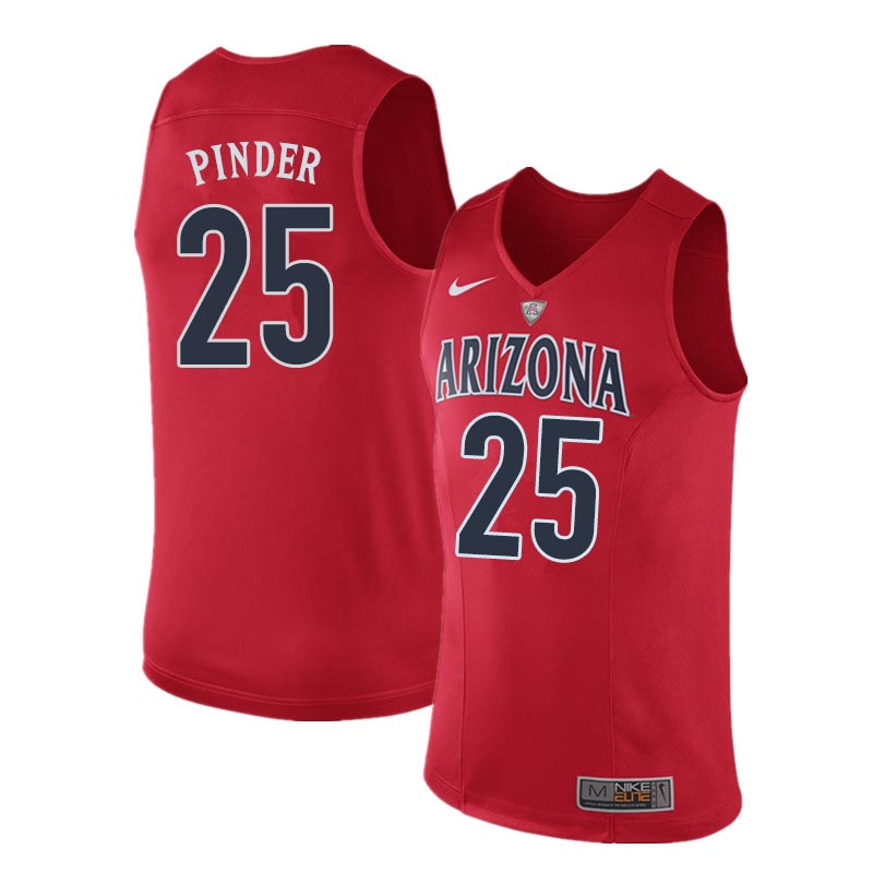 Men Arizona Wildcats #25 Keanu Pinder College Basketball Jerseys Sale-Red